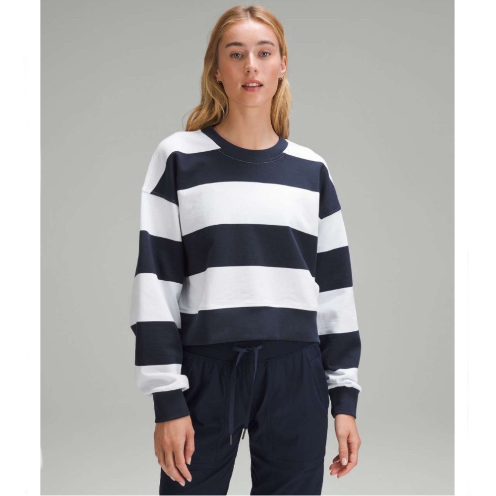 Lululemon‎ Striped Perfectly Oversized Crewneck Sweatshirt Sz 4